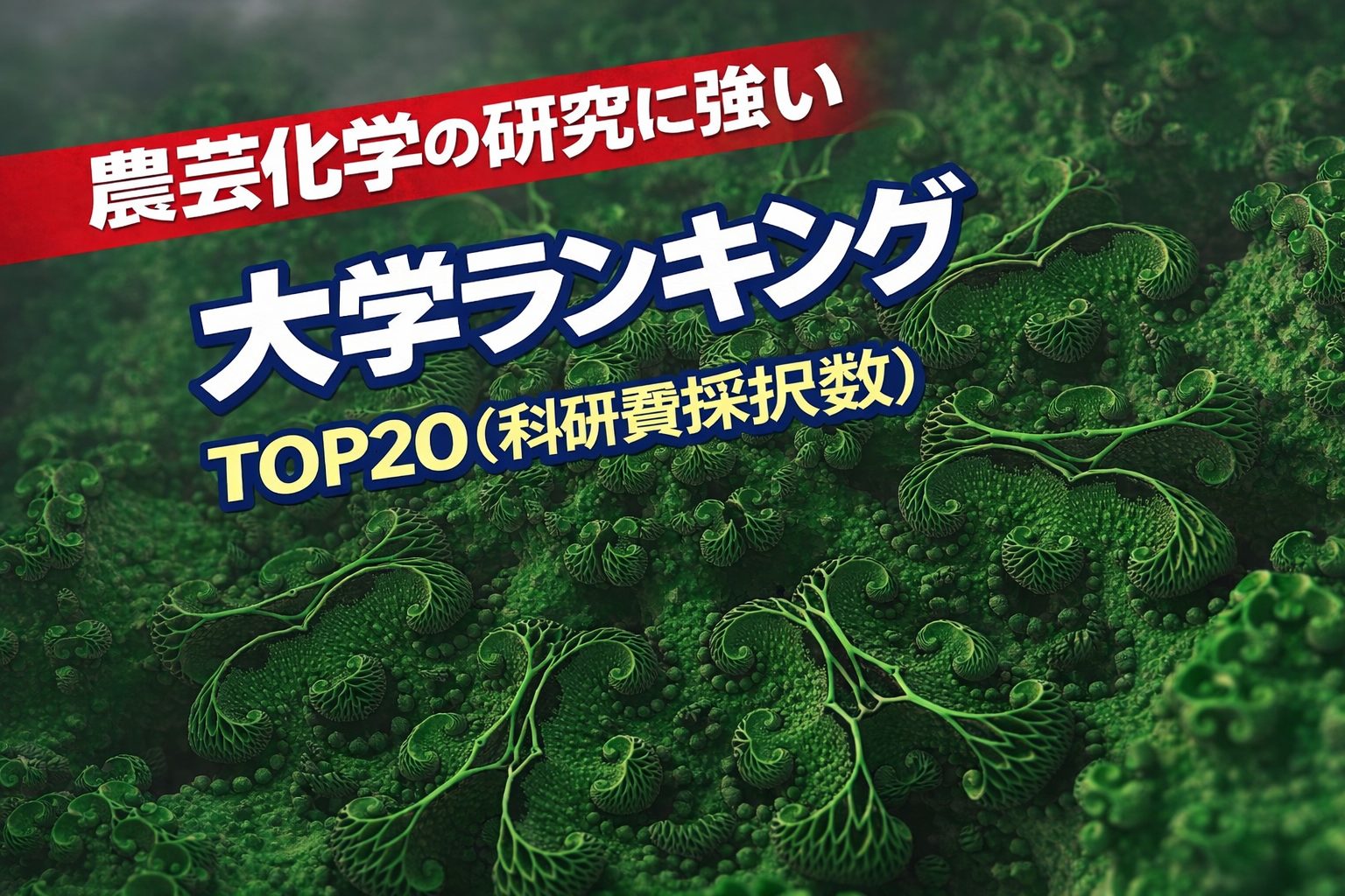 農芸化学の研究に強い大学ランキングTOP20（科研費採択数）